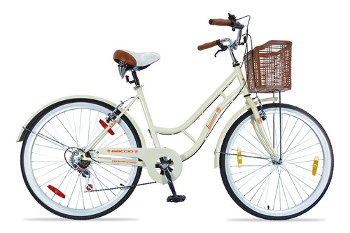 Bicicletas Baccio Ipanema Lady 26 6 Vel Canasto Crema Fama