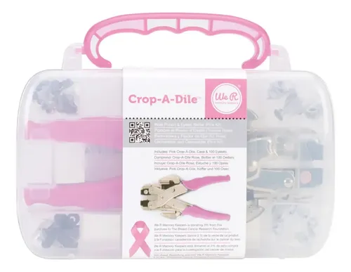 Kit Perforazione Crop-A-Dile Rosa – We R Memory Keepers, 100 Occhielli E Custodia Per Scrapbooking E Bigiotteria