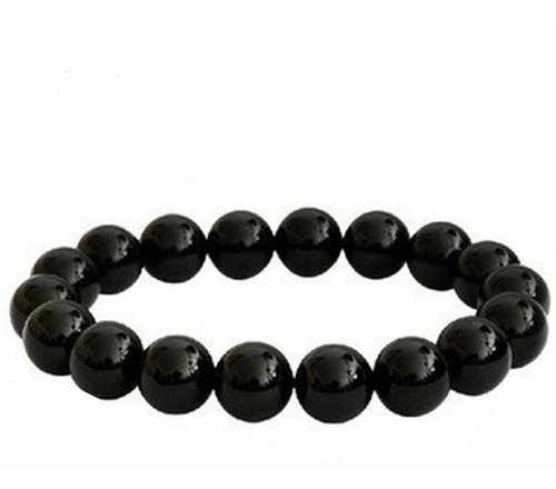 Pulsera De Turmalina Negra Natural 8mm Unisex Reiki