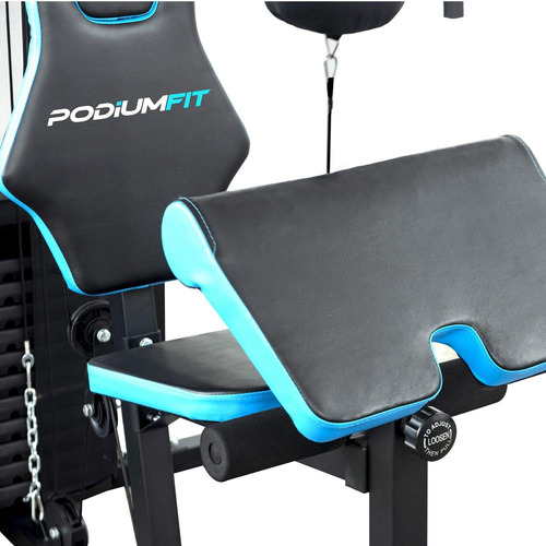 Multi Estação Academia De Musculação Podiumfit Me700 - 100kg Estrutura Preto Estofamento Preto