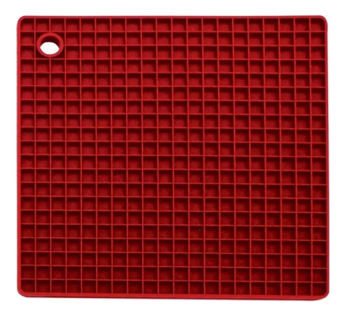 Descanso De Panela Silicone Quadrado Vermelho 18 Cm - Yazi