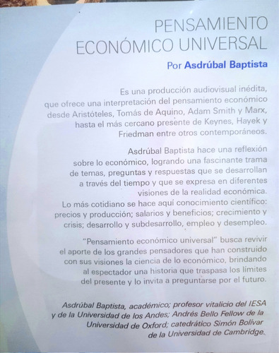 Pensamiento Económico Universal Dvd / Asdrúbal Baptista