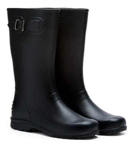 Botas De Lluvia Moda Mujer Impermeable Elegante Hebilla 