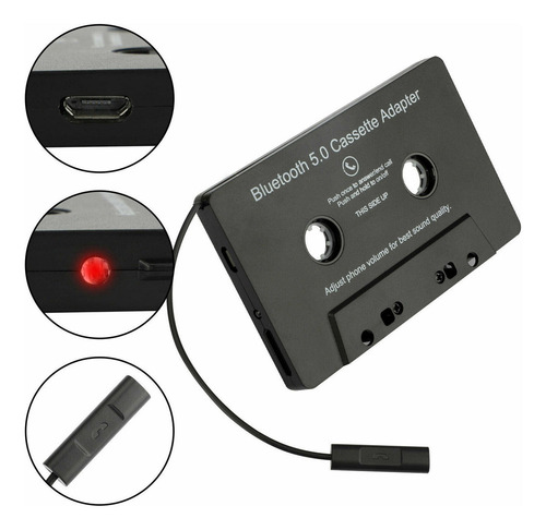 Adaptador De Casete A Auxiliar Con Batería Incorporada Para