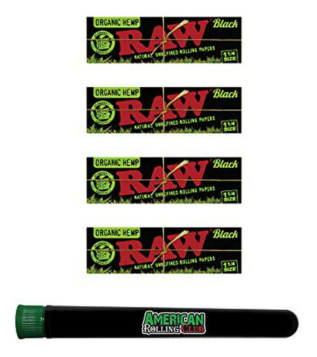 Tubo Y-o Papel Para Armar Raw Black Organic Rolling Papers T