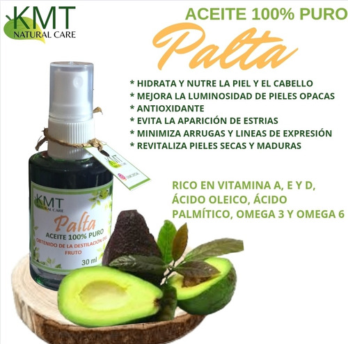 Aceite De Palta 100% Puro 30ml Piel Y Cabello Nutritivo