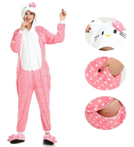 Pijama Mameluco Disfraz Cosplay Hello Kitty Adulto Sanrio