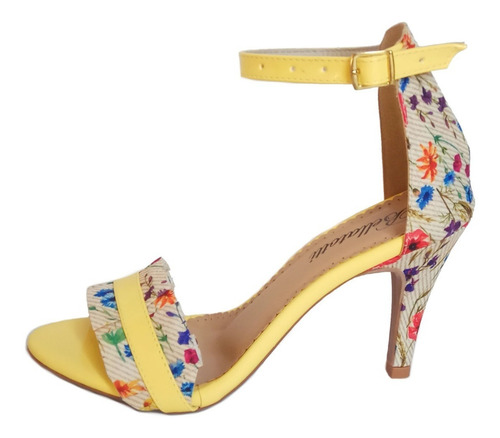 Sandália Amarela Salto Médio Sole Giallo