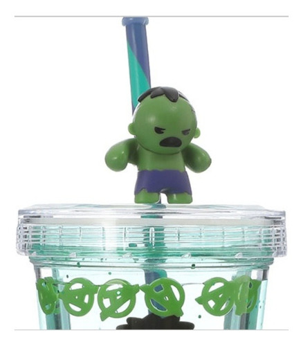 Imagem 4 de 4 de Copo Com Canudo Miniso - Hulk