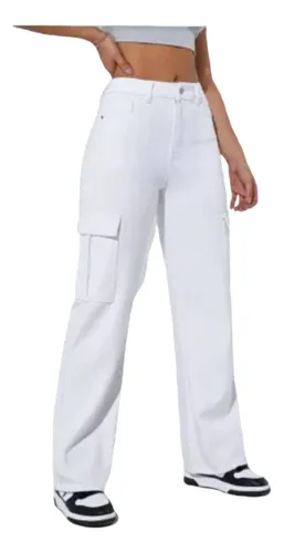 Pantalon De Mujer Holgado Blanco Cuotas sin inter s