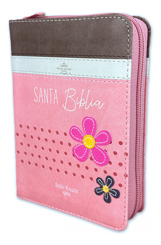 Biblia Rvr1960 Primor Cafe Beige Rosa Flores Im Piel Cierre Bolsillo 7.5pt, De Reina Valera 1960. Editorial Abba, Tapa Blanda En Español