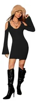 Comprar Vestido Corto Hombro Descubierto Tela Wafle