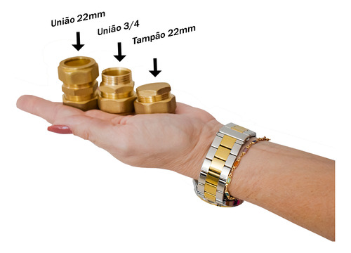 Kit Conexão União Fácil Tubo 22mm P/3 Coletor Solar