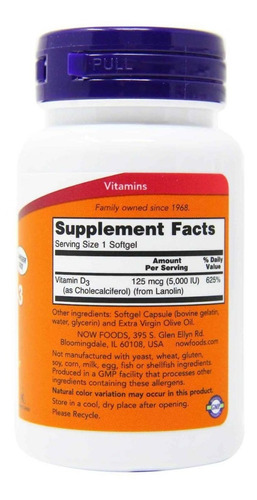 Imagen 2 de 2 de Now Vitamina D3 Ayuda Corazon Huesos 5,000iu 120 Masticables