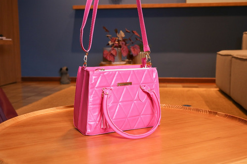 Bolsa Madri Bordada Cor Pink