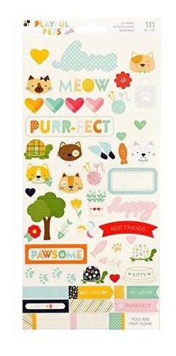 Troqueles Con Adhesivo A View Playful Pet-6 X 12-cats-glitte