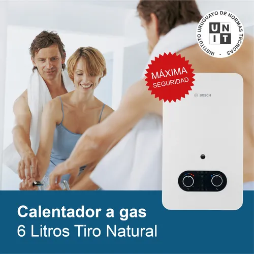 Bosch Calefon A Gas 6 Litros Tiro Natural Blanco Glp