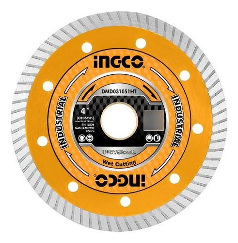 Ingco Disco Diamantado Ultrafino 4 Polegas 105mm X 20mm Cor Amarelo