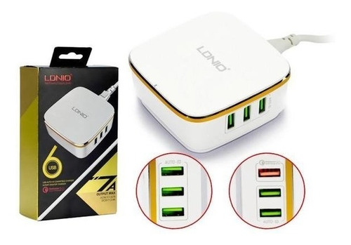 Ldnio A6704 Multi 6 Puerto De Salida Usb 7a Autoid Usb 