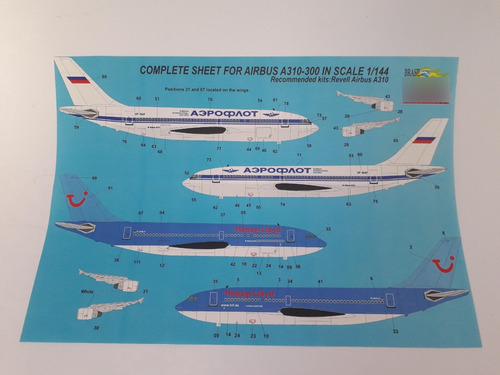Decal Airbus A310 Aeroflot / Hapag Lloyd 1/144