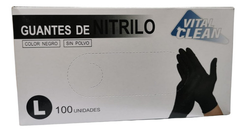 Guantes De Nitrilo Negros Dedos Texturizados (caja 100 Uds)