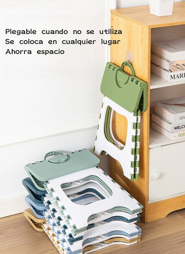 Piso Plegable Plastico Piso Escalera Taburete Banquito 39cms Plástico Azul Acero