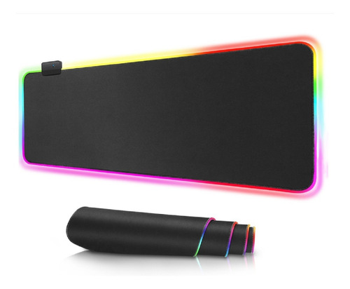 Mousepad Gamer Led Rgb Usb 80x30cm Negro