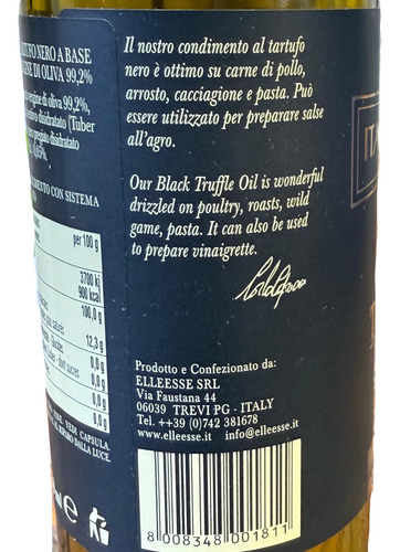 Aceite Extra Virgen Con Pedazos De Trufa Italiano 100% 250ml