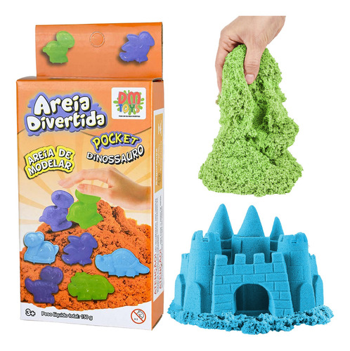 Areia Divertida De Modelar Pocket Dinossauro 150g - Dm Toys