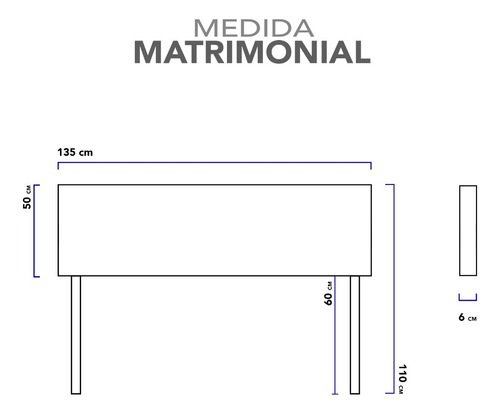 Cabecera Matrimonial Dotico Con Botones 3 En 1 Moderna