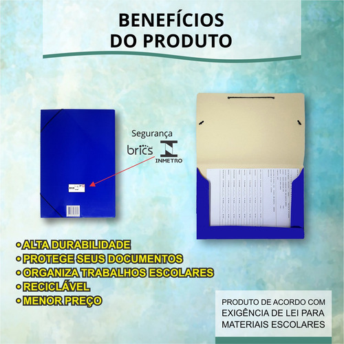 Pasta Aba Elastica Oficio 60 Unidades Documentação Arquivos
