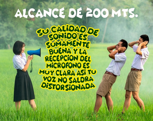 Megáfono Recargable Portátil Con Sirena Y Grabadora Incluida