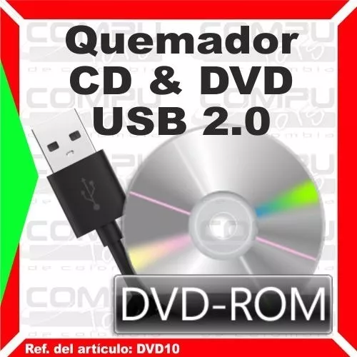 Lector CD/DVD + Quemador CD Externo USB 2.0