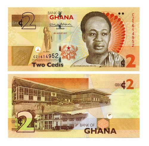 Imagen 1 de 1 de Ghana 2 Cedis Año 2017 Unc Numismatic Collection
