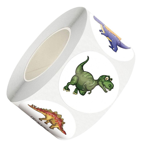 500 Count / Roll Dinosaur Stickers Calcomanías 3,8 Cm