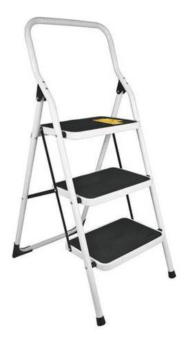 Escalera Plegable 3 Pasos Acero Capacidad 150kg Pretul 24120 Color Blanco prisma