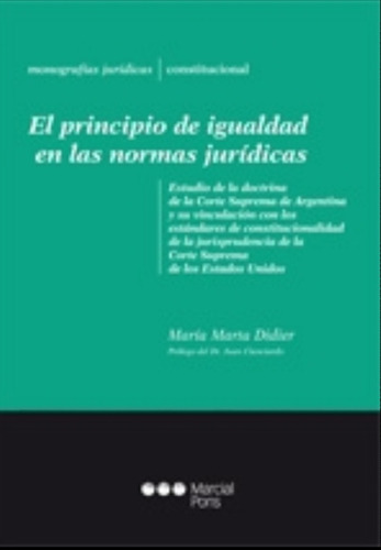 El Principio De Igualdad En Las Normas Juridicas - Didier, M