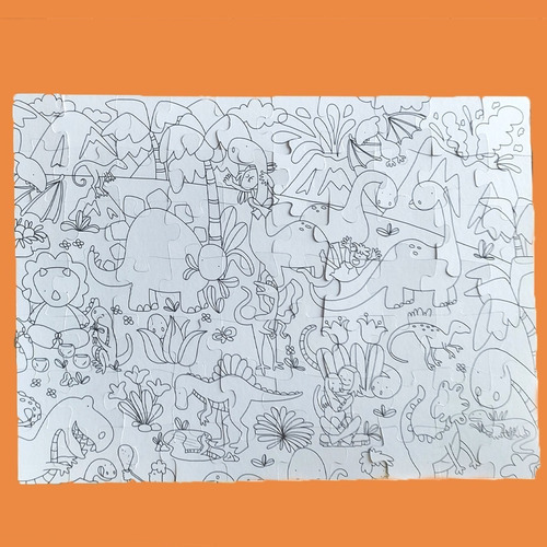 Imagen 2 de 10 de Rompecabezas Dinosaurios Piso Puzzle Gigante 70 Piezas Niños