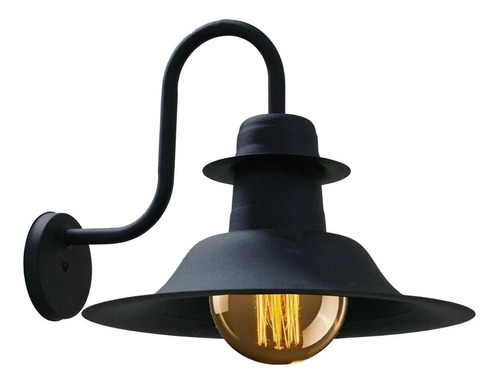 Aplique De Pared Moderno Vintage Sombrero Negro Apto Led