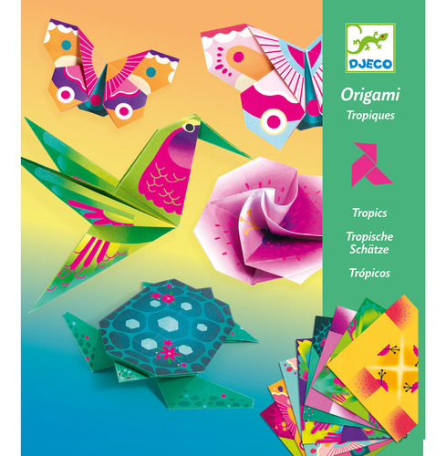Origami Trópicos Fauna Y Flora De Neón Nivel 3 Djeco +7 Años