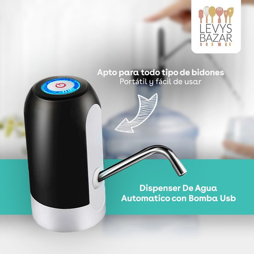 Imagen 2 de 9 de Dispenser De Agua Automatico Bomba Dispensador Bidones Usb
