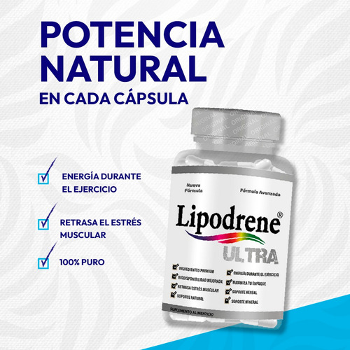 Lipodrene Ultra Formula Ultra Premium Termogénico 30 Caps Sin Sabor