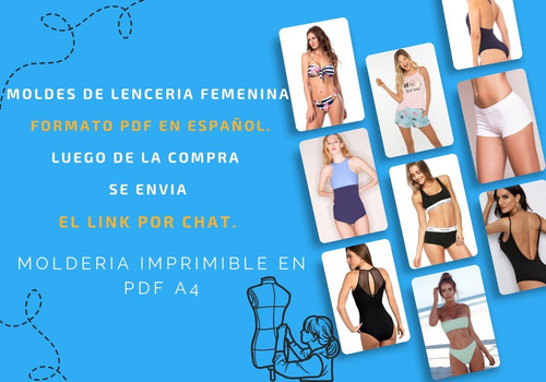 +45 Molde Patrón Imprimible | Lencería | Bikinis | Body. Pdf