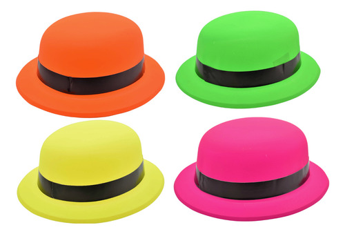 Sombreros Fluo Para Cotillón - Pack De 10 Unidades