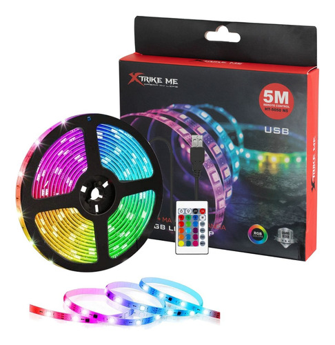 Rollo Led Luces Rgb 5 Mts C/control Remoto Variedad De Color