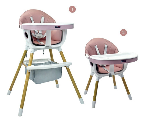 Silla Comedor Bebé 2 En 1 Happy Baby Rock Color Rosa