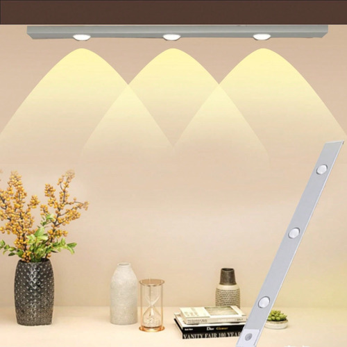 Luz Led Sensor De Movimiento,40cm Recargable Con 3 Colores