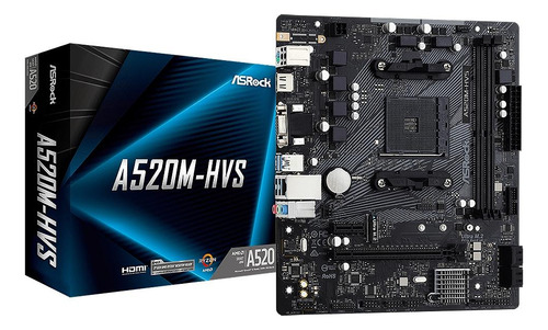 Placa Mãe Asrock A520m-hvs Amd Am4 Micro Atx Ddr4