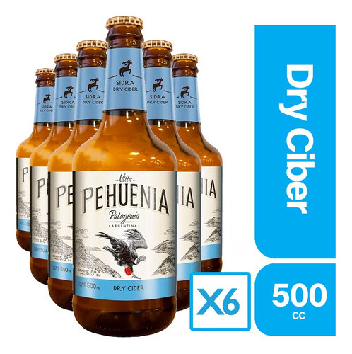 Pack 6 Sidra Villa Pehuenia Dry Cider Botella 500ml