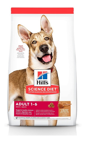 Alimento Hill's Science Diet Adult 1 - 6 para perro adulto todos los tamaños sabor harina de cordero y arroz integral en bolsa de 15.5lb